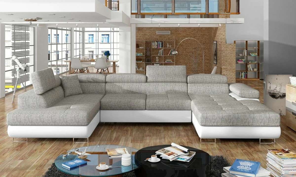 Cardiff U shaped sofa bed with storage B01/S17